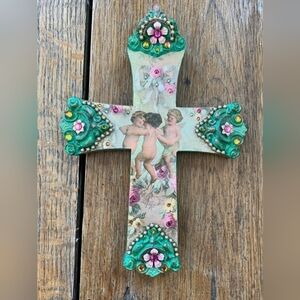 Michal Negrin Vintage Faith My Angeles Wall Cross, New in Box